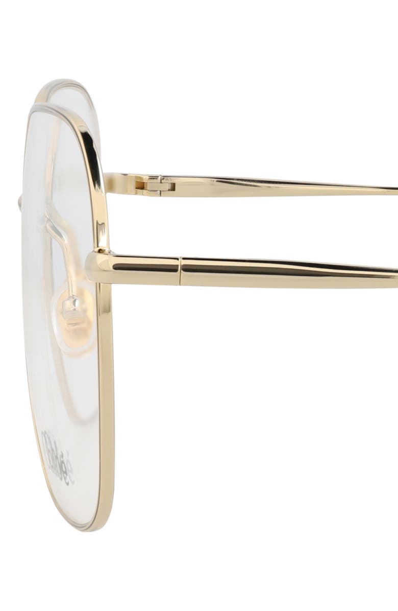 Chloé 59mm Square Optical Glasses, Alternate, color, Gold Gold Transparent