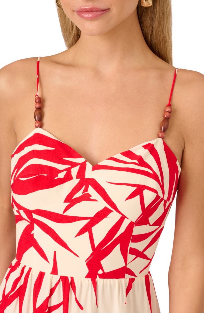 Adrianna Papell Leaf Print Dress, Alternate, color, 