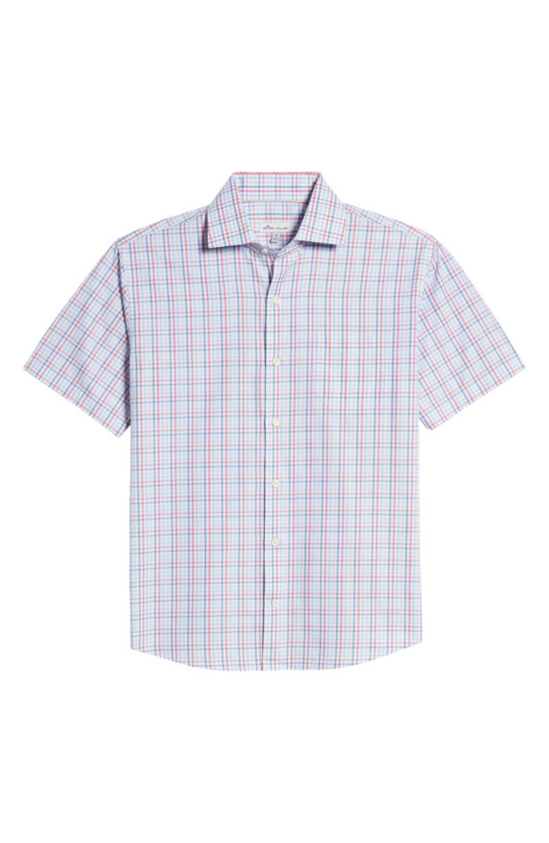 Peter Millar Table Rock Regular Fit Check Short Sleeve Button-Up Shirt, Alternate, color,