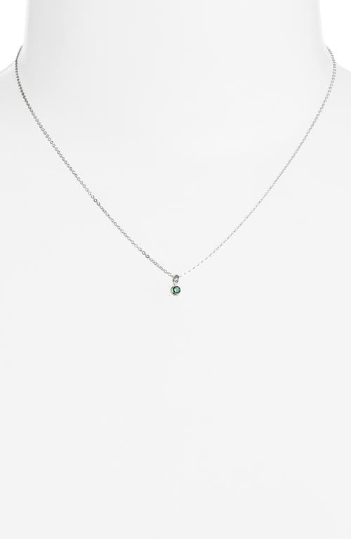 Set & Stones Birthstone Charm Pendant Necklace In Silver/may