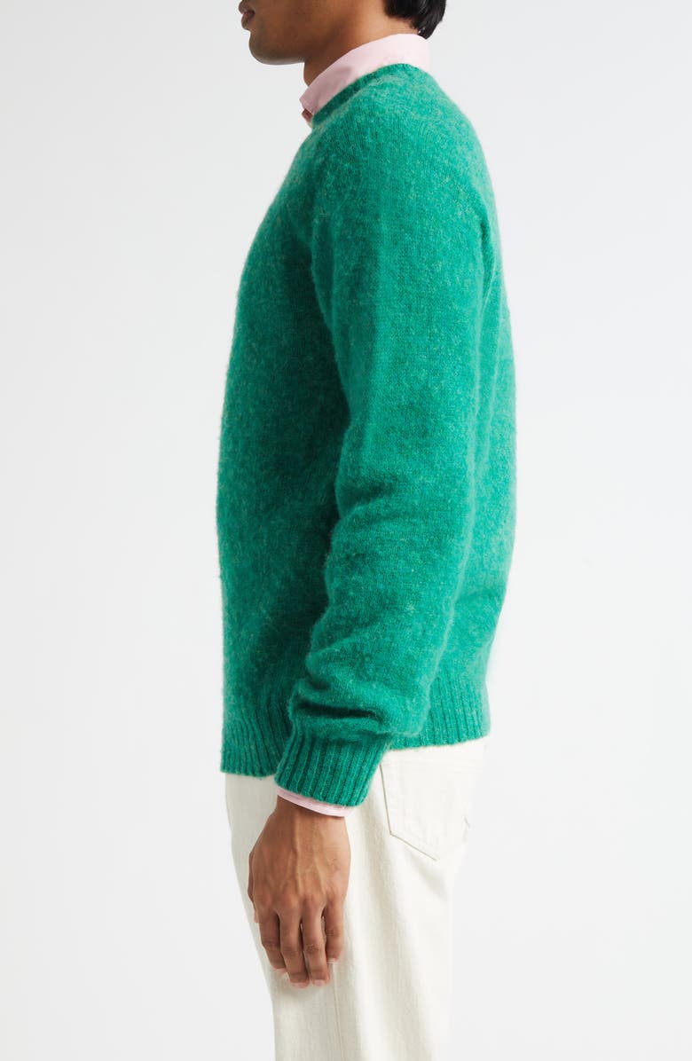 Drake's Brushed Shetland Lambswool Crewneck Sweater, Alternate, color, Green