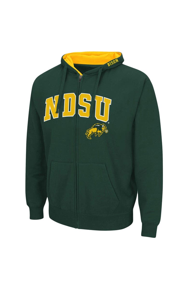 COLOSSEUM Men's Colosseum Green NDSU Bison Arch & Logo 3.0 Full-Zip Hoodie, Alternate, color, Green