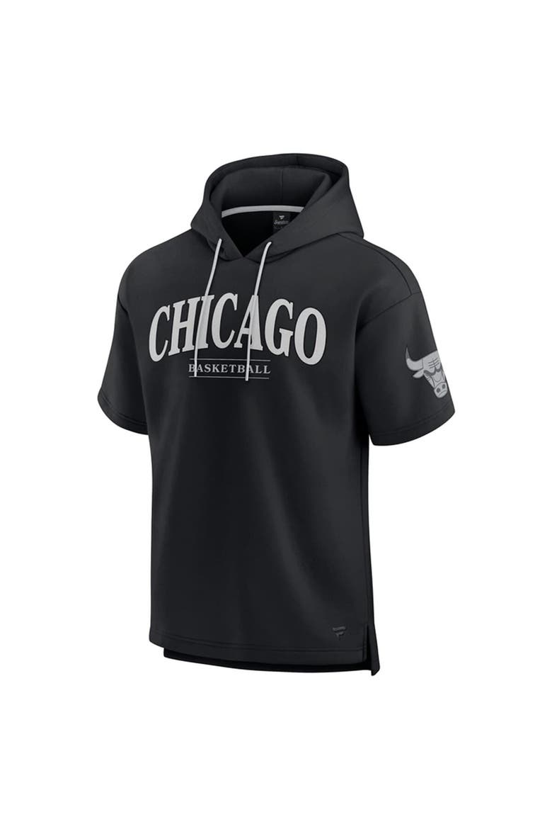 Men's Fanatics  Black Chicago Bulls Elements Ready Short Sleeve Pullover Hoodie, Alternate, color, Black