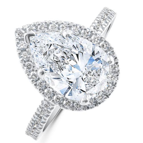 Bliss Diamond 3 5/8ct Pear Shape Halo Diamond Engagement Ring Lab Grown Or Gold