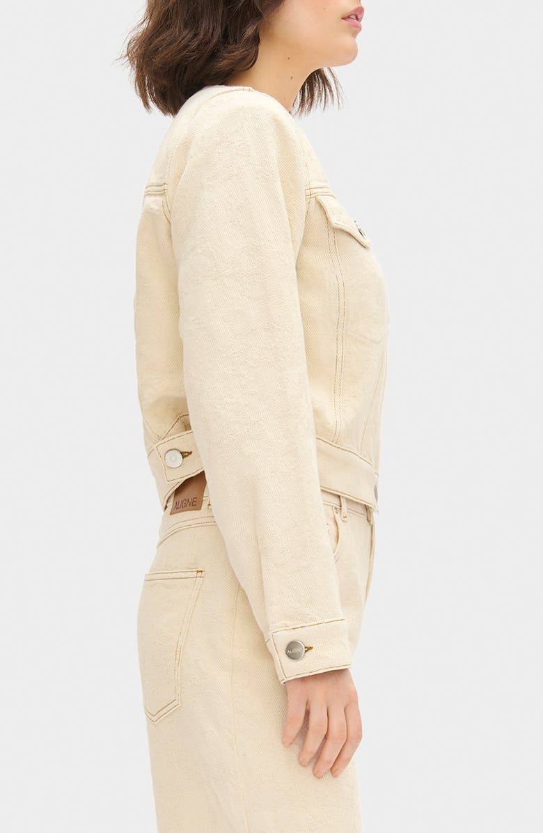 ALIGNE Diana Organic Cotton Denim Jacket, Alternate, color, Ecru