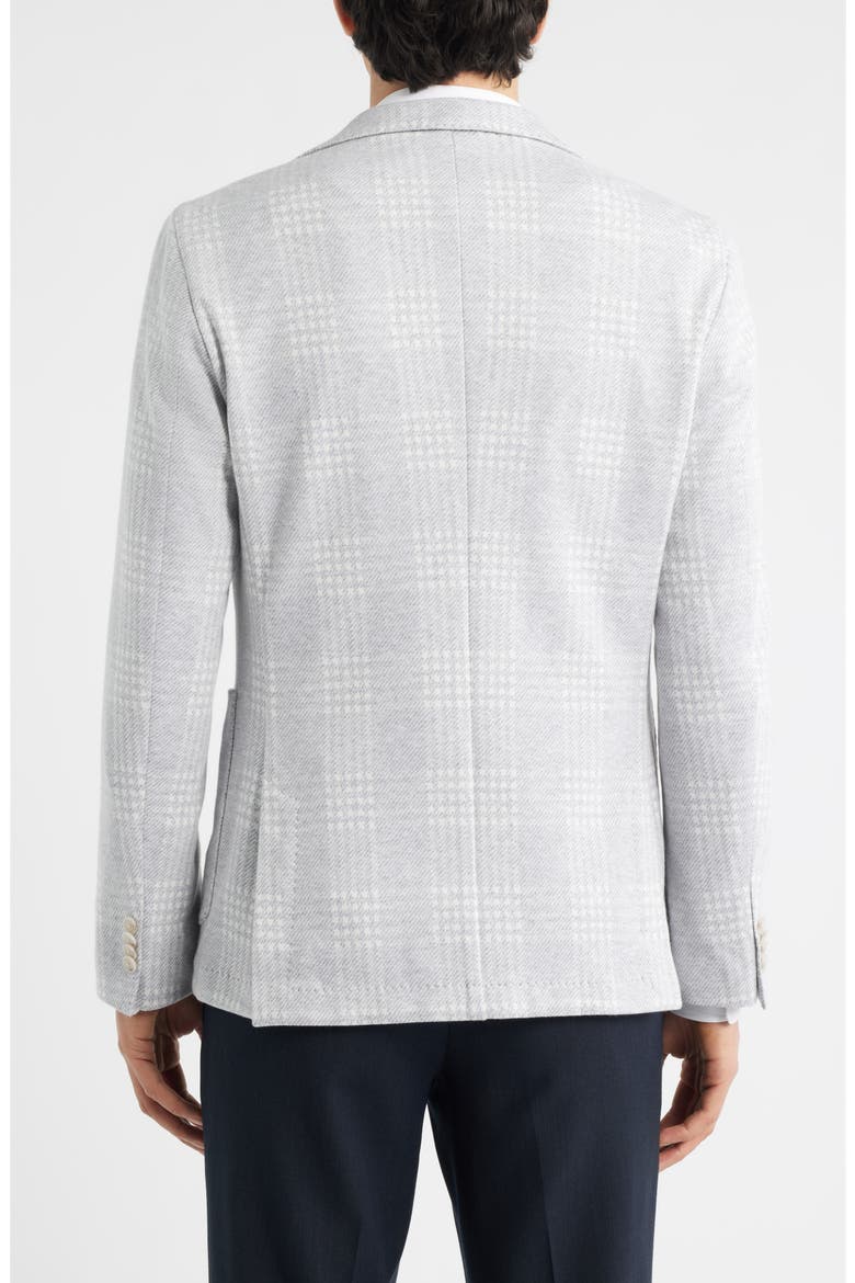 Hanry Slim Fit Plaid Knit Cotton Blend Sport Coat, Alternate, color, SILVER