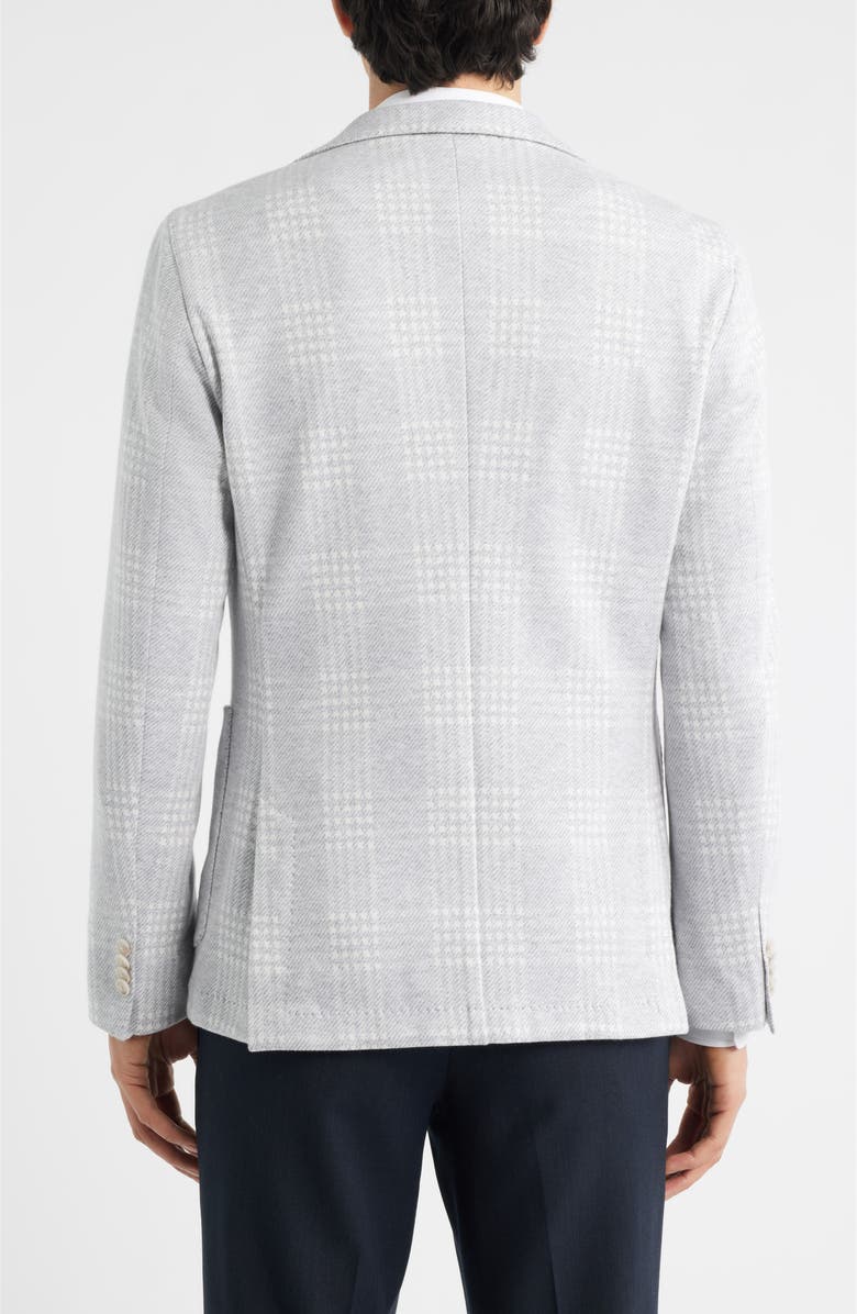 BOSS Hanry Slim Fit Plaid Cotton Blend Flannel Sport Coat, Alternate, color, Silver