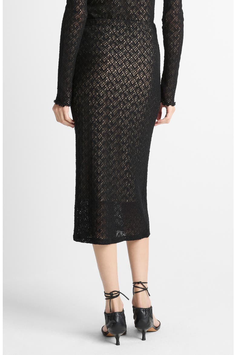 Lace Midi Skirt, Alternate, color, BLACK