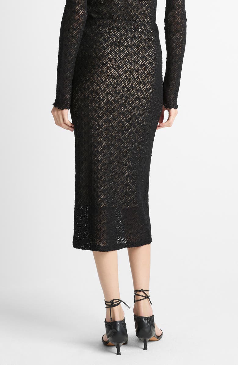 Vince Lace Midi Skirt, Alternate, color, Black