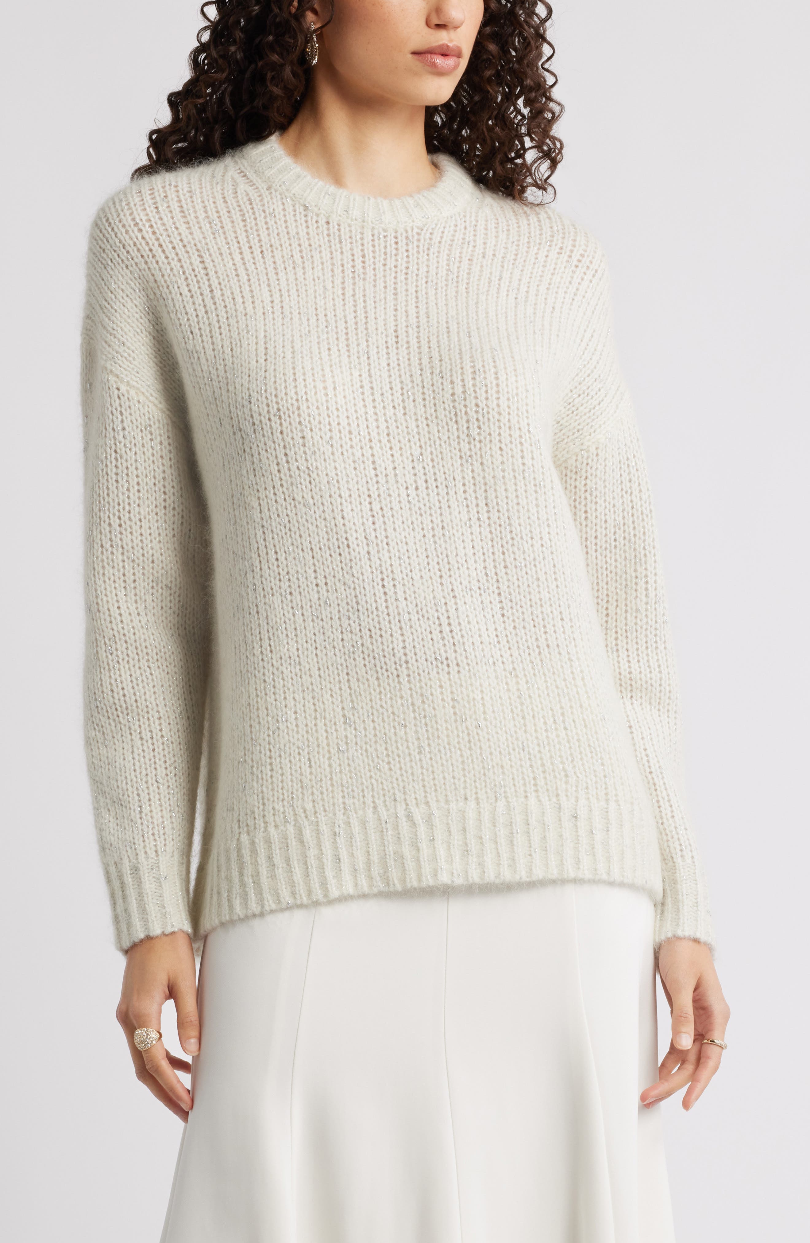 Nordstrom Metallic Crewneck Sweater