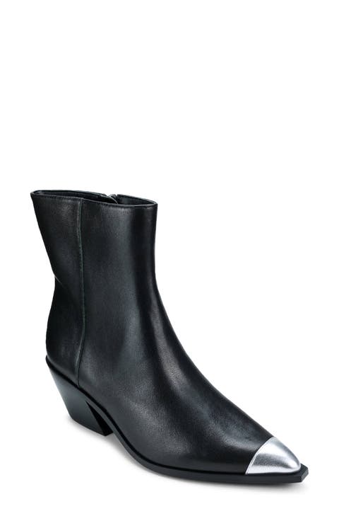 Aston Pointed Cap Toe Bootie (Women)
