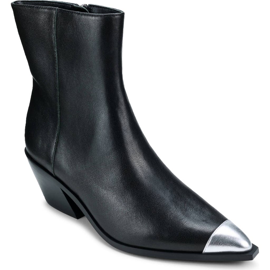 Yosi Samra Aston Pointed Cap Toe Bootie In Black
