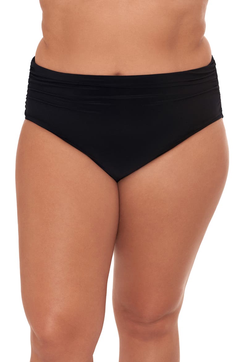 Women's Shirred Bikini Bottoms, Main, color, BLACK