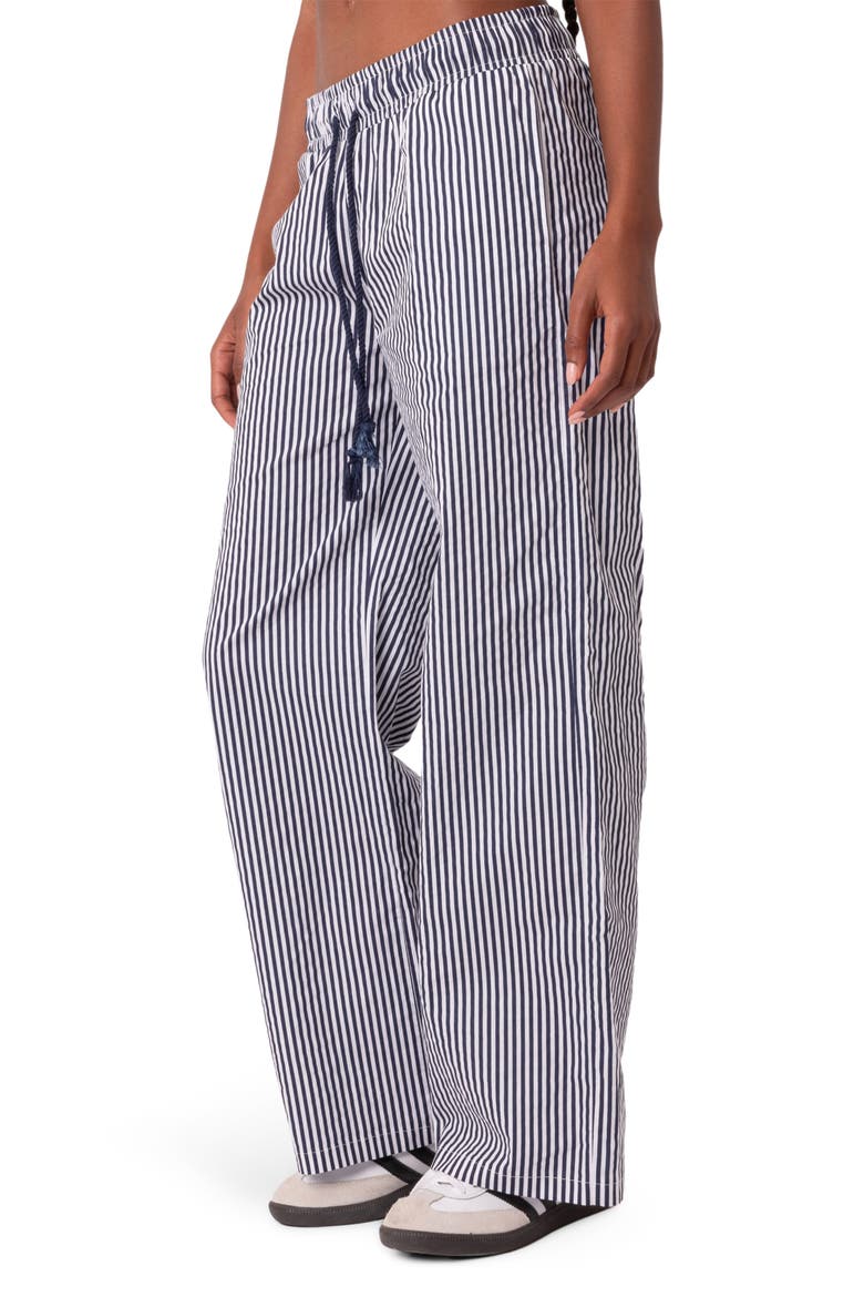 Seaside Stripe Wide Leg Drawstring Pants, Alternate, color, NAVY MIX