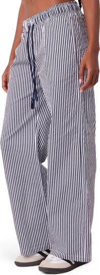Seaside Stripe Wide Leg Drawstring Pants