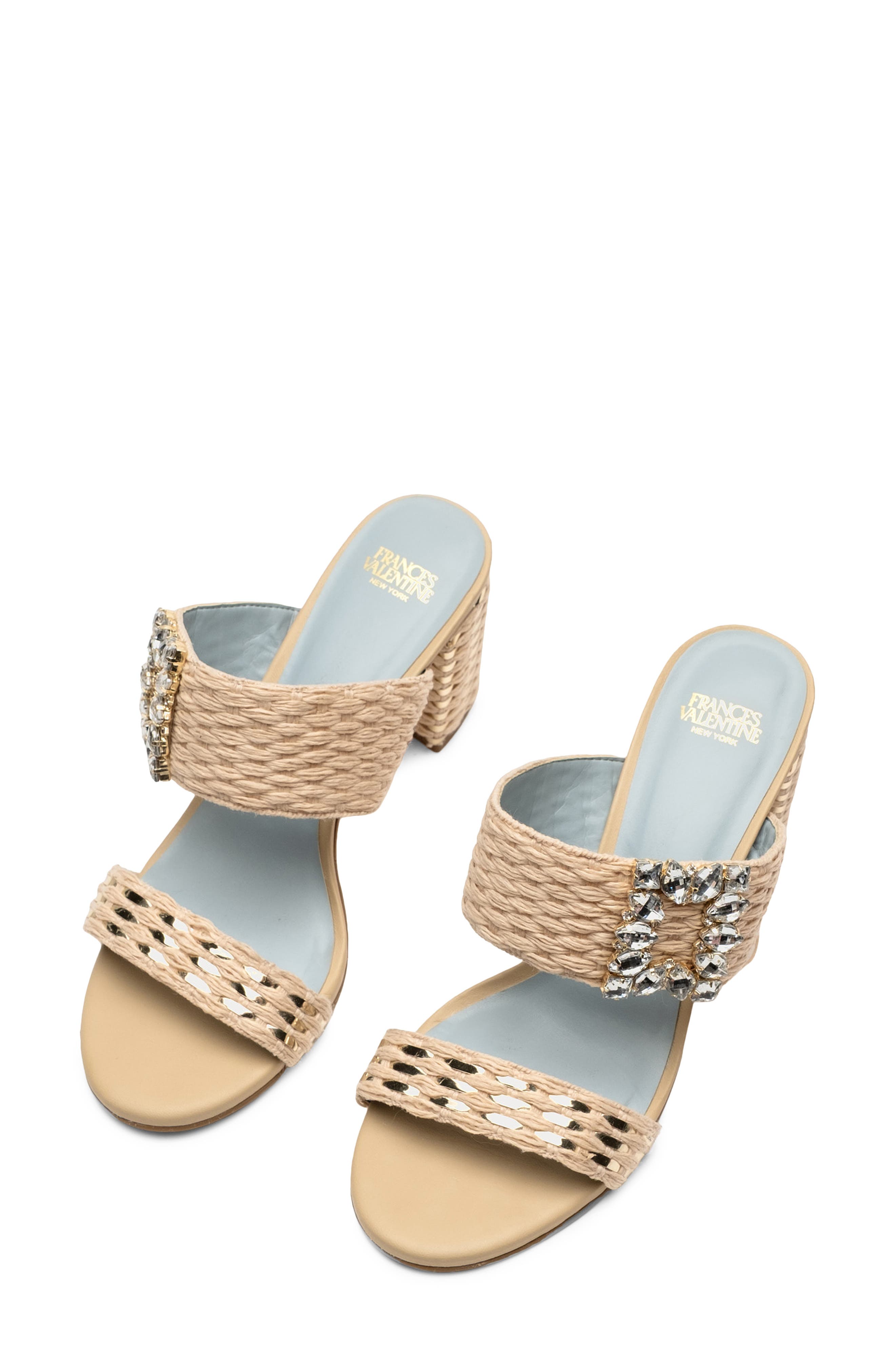 Frances Valentine Betty Raffia Block Heel Sandal, Alternate, color, 