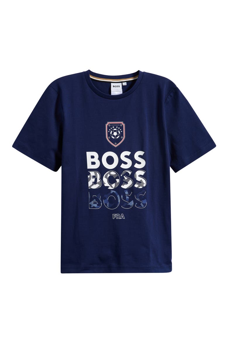 Kids' Short Sleeve Logo Graphic T-Shirt, Main, color, MEDIEVAL BLUE