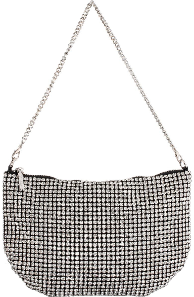Nina Large Crystal Baguette Bag, Main, color,