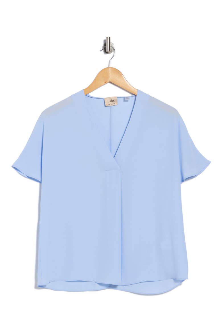V-Neck Short Sleeve Top, Alternate, color, BLUE