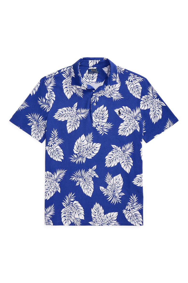 Paradise Frond Print Cotton Knit Polo, Alternate, color, TROPICAL MONSTERA
