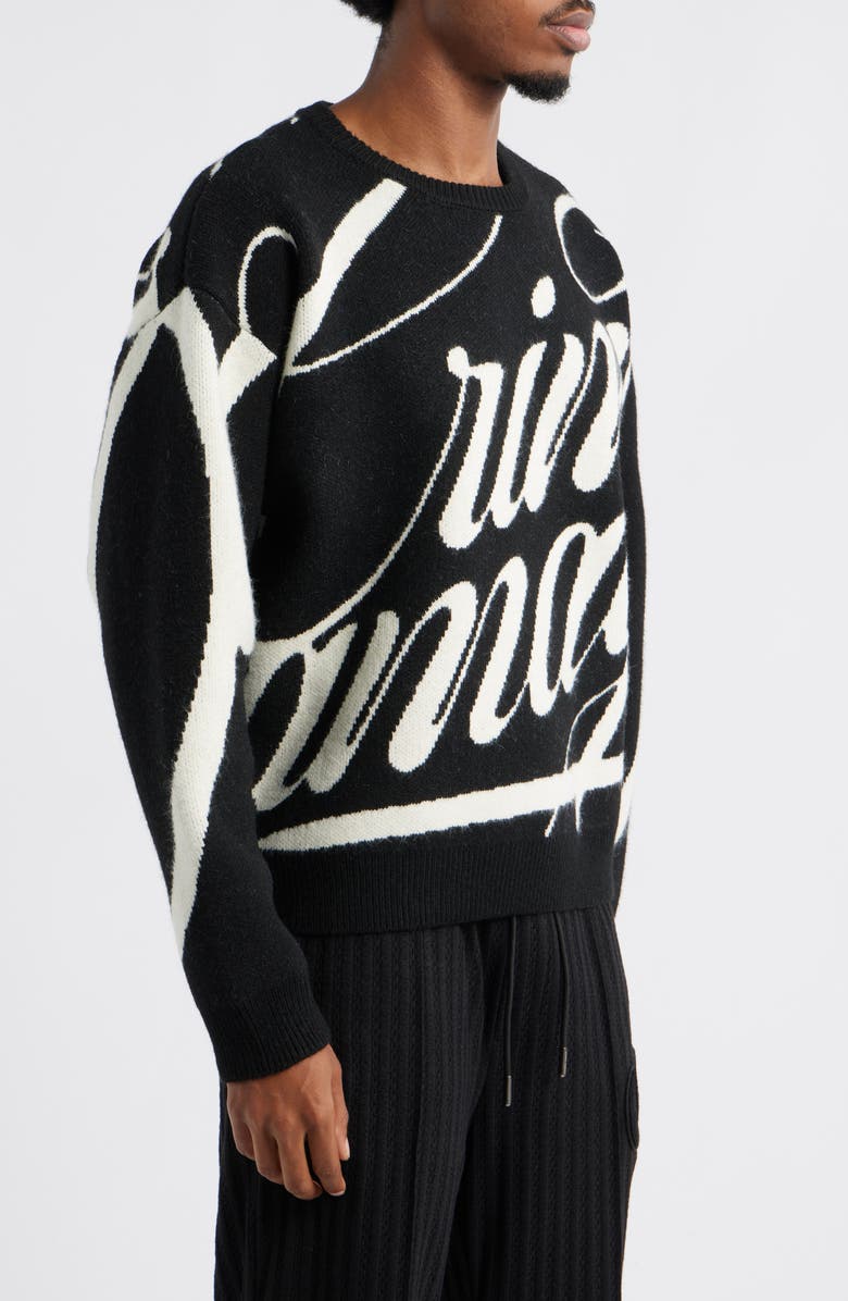 CRIMINAL DAMAGE Logo Script Sweater, Alternate, color, Black