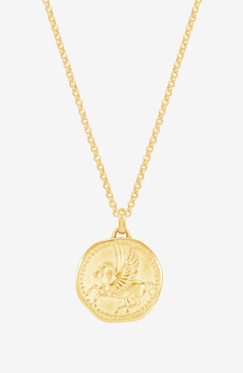 Men's 'Overcome and Thrive' Pegasus Talisman Necklace