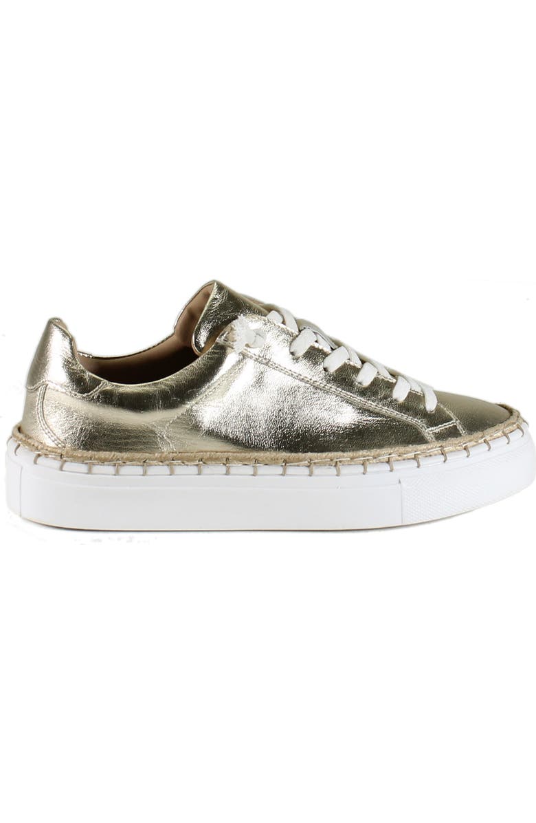 DibaTrue EM BELISH Metallic Leather Lace Up Sneaker, Alternate, color, Light Gold