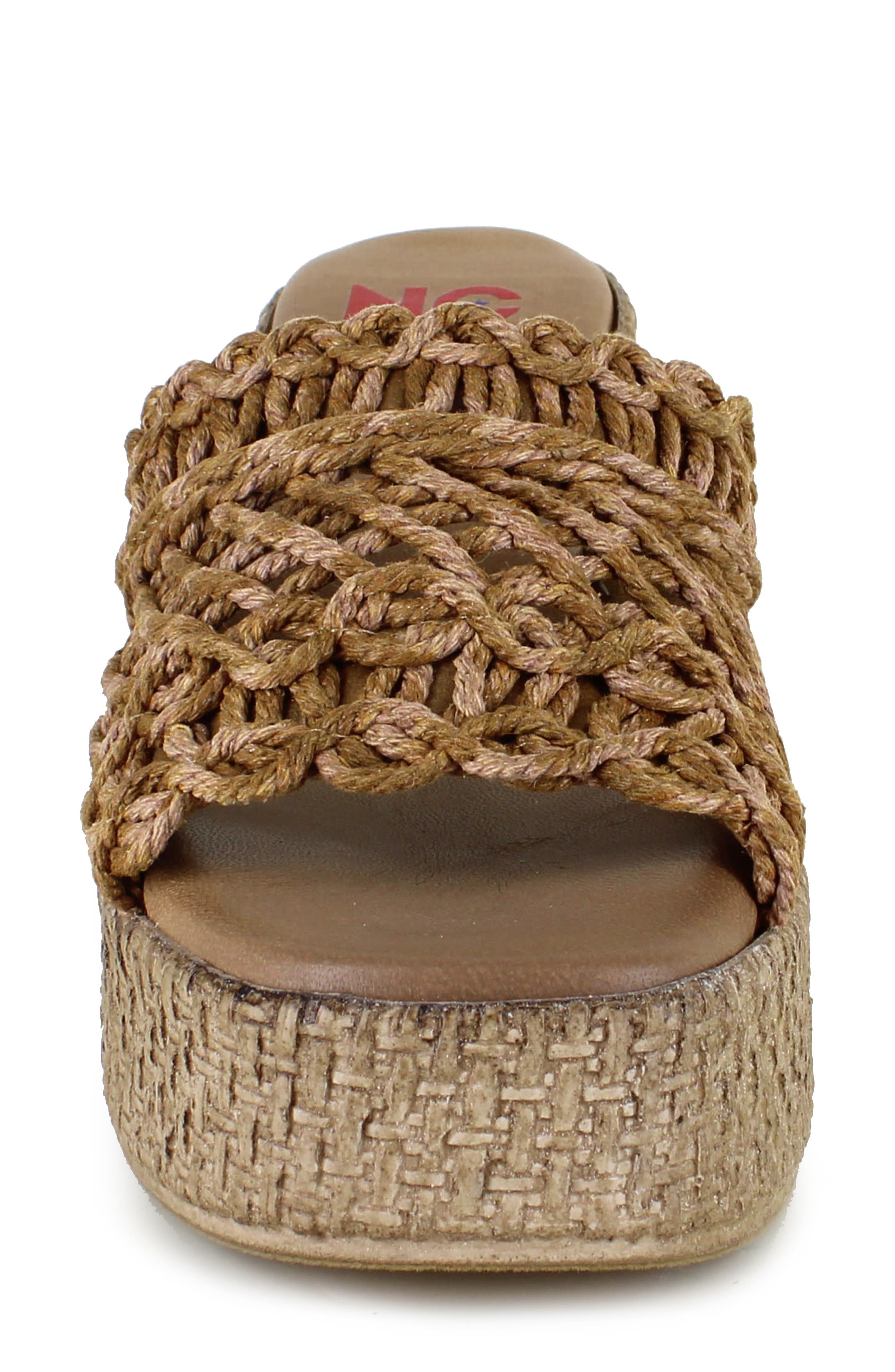 National Comfort Callela Platform Slide Sandal, Alternate, color, Brown Fabric