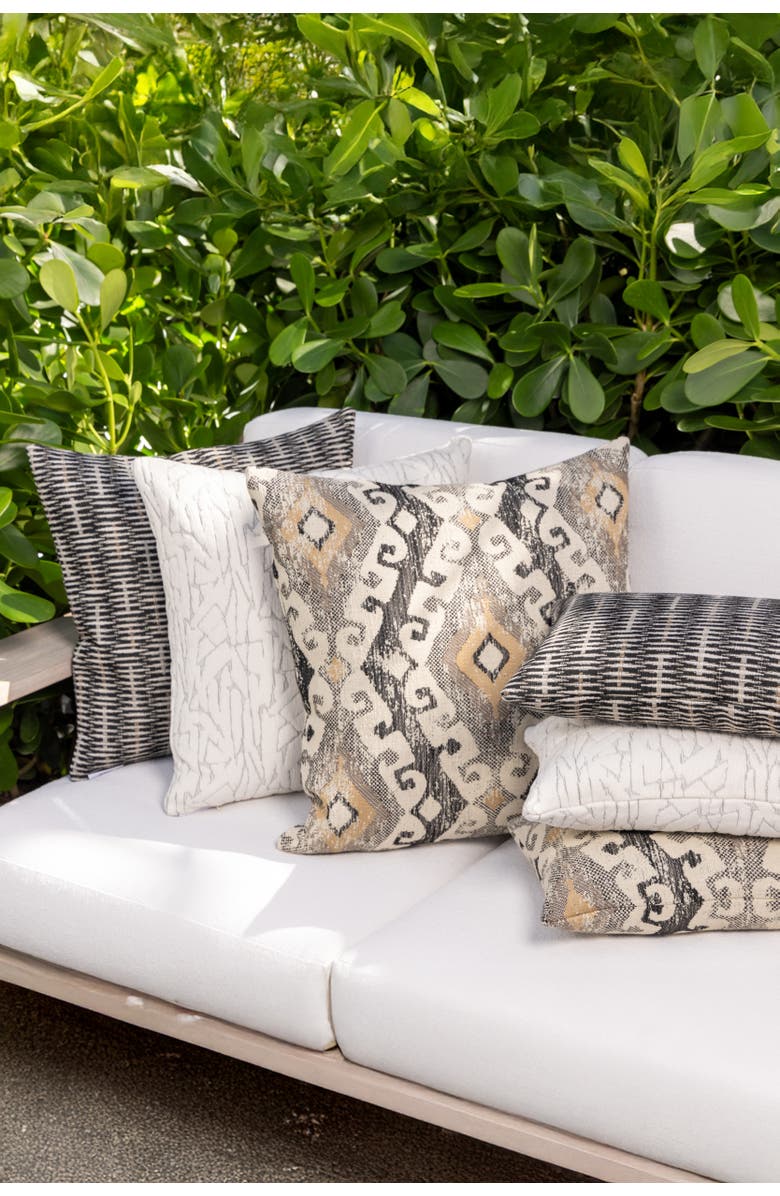 Elaine Smith Intertwine Ebony Indoor & Outdoor Woven Accent Pillow, Alternate, color, Ebony
