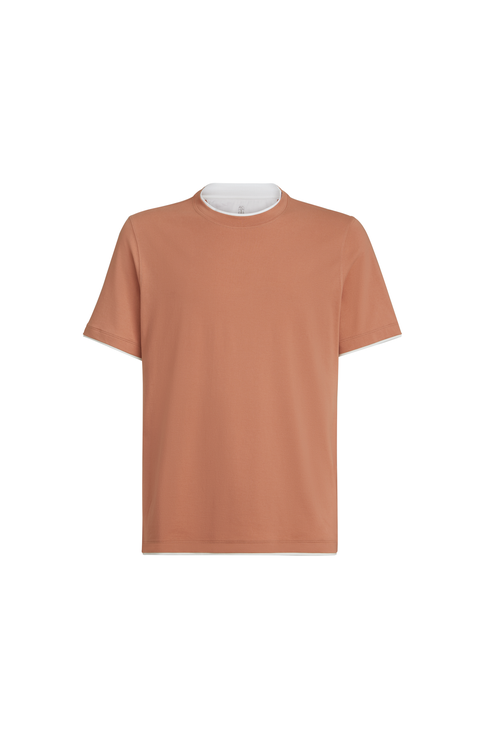 T-shirt with faux-layering