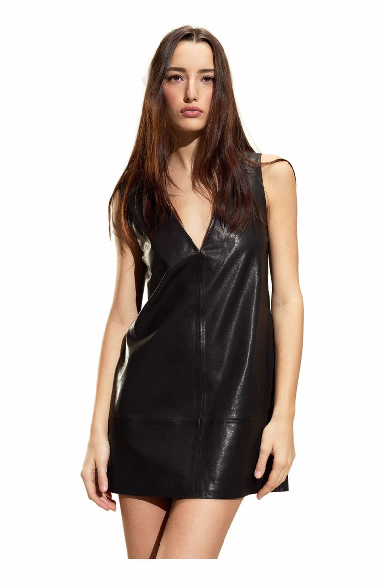 Cynthia Rowley Downtown Leather Dress, Alternate, color, 