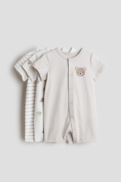 3-pack Short Sleepsuits