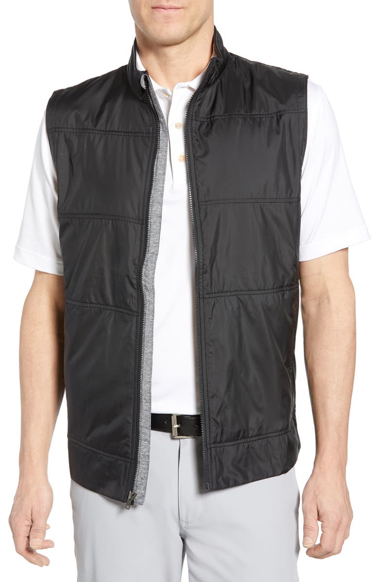 Cutter & Buck Stealth Hybrid Quilted Full Zip Vest, Main, color, Black