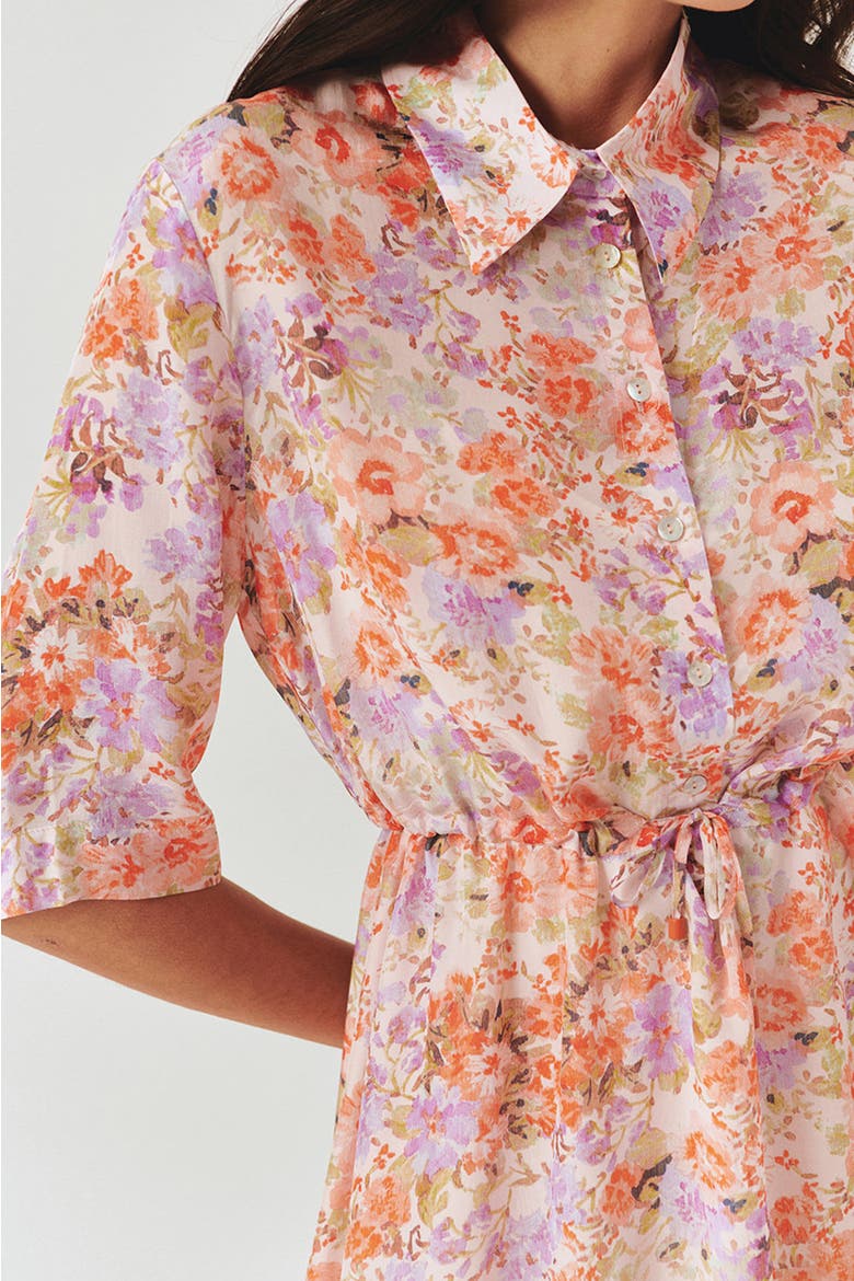 Maliyah Midi Dress, Alternate, color, Orange Patterned
