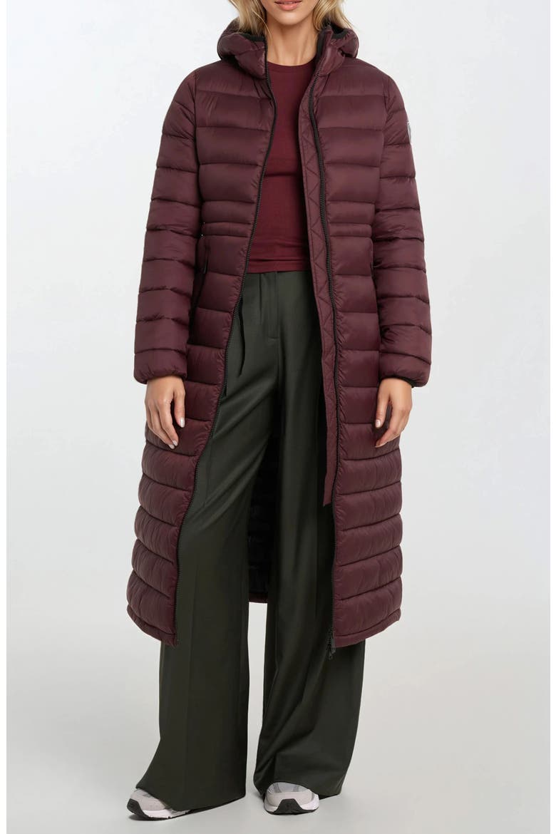 Ivy Lightweight Long Puffer Coat, Alternate, color, PORTO