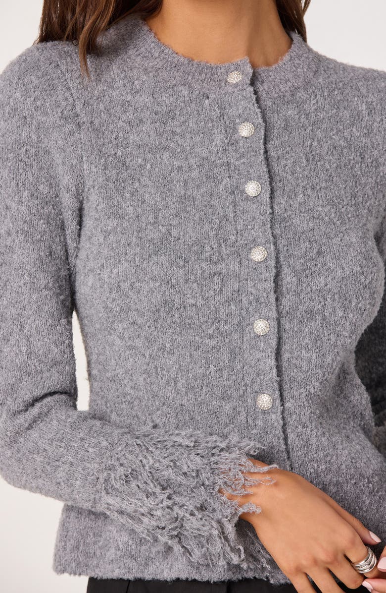 ASTR the Label Fringe Sleeve Cardigan, Alternate, color, Grey
