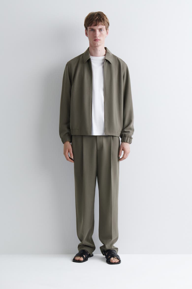 Bonded-Twill Regular-Fit Straight-Leg Pants, Alternate, color, GRAY-GREEN