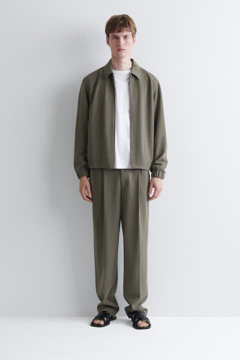 Bonded-twill Regular-fit Straight-leg Pants