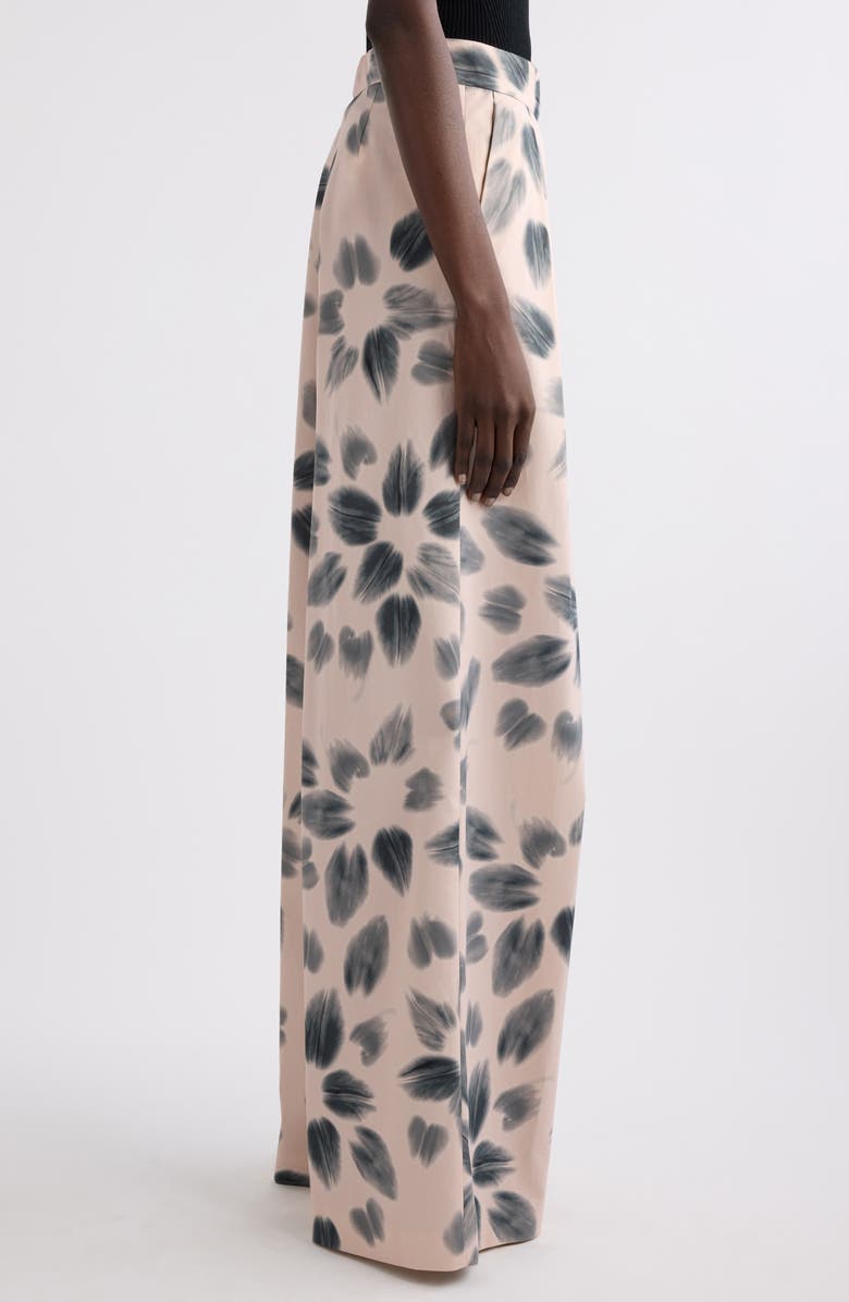 Dries Van Noten Pamplona Floral Pleated Wide Leg Pants, Alternate, color, Blush
