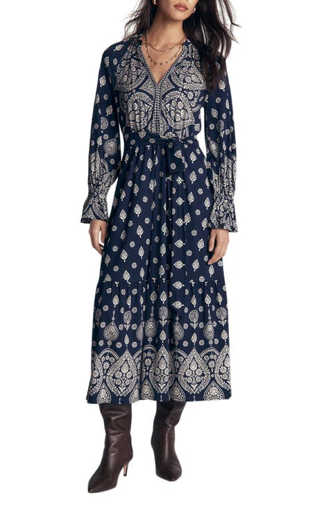 Blouson Tiered Jersey Dress