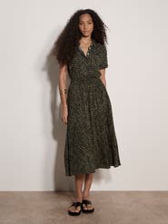 Apricot Mono Dense Spot Shirt Midi Dress