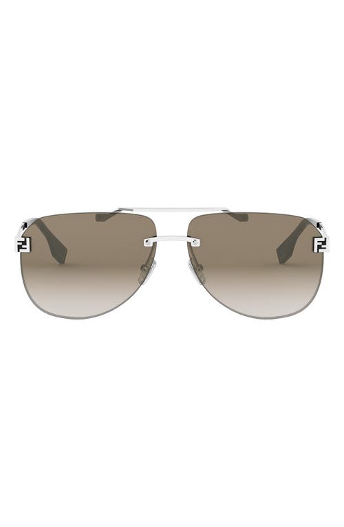 Fendi Palladium-coloured Metal Sunglasses In Brown
