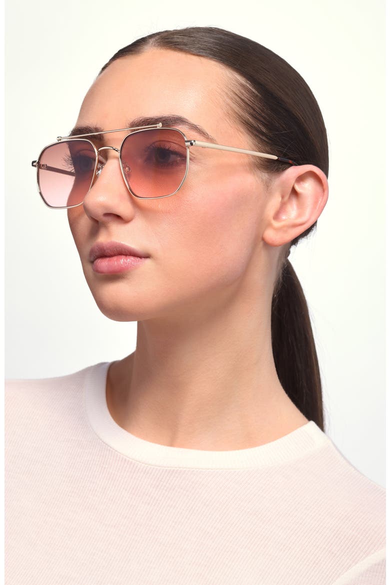 Gradient Aviator Sunglasses, Alternate, color, GOLD- BROWN