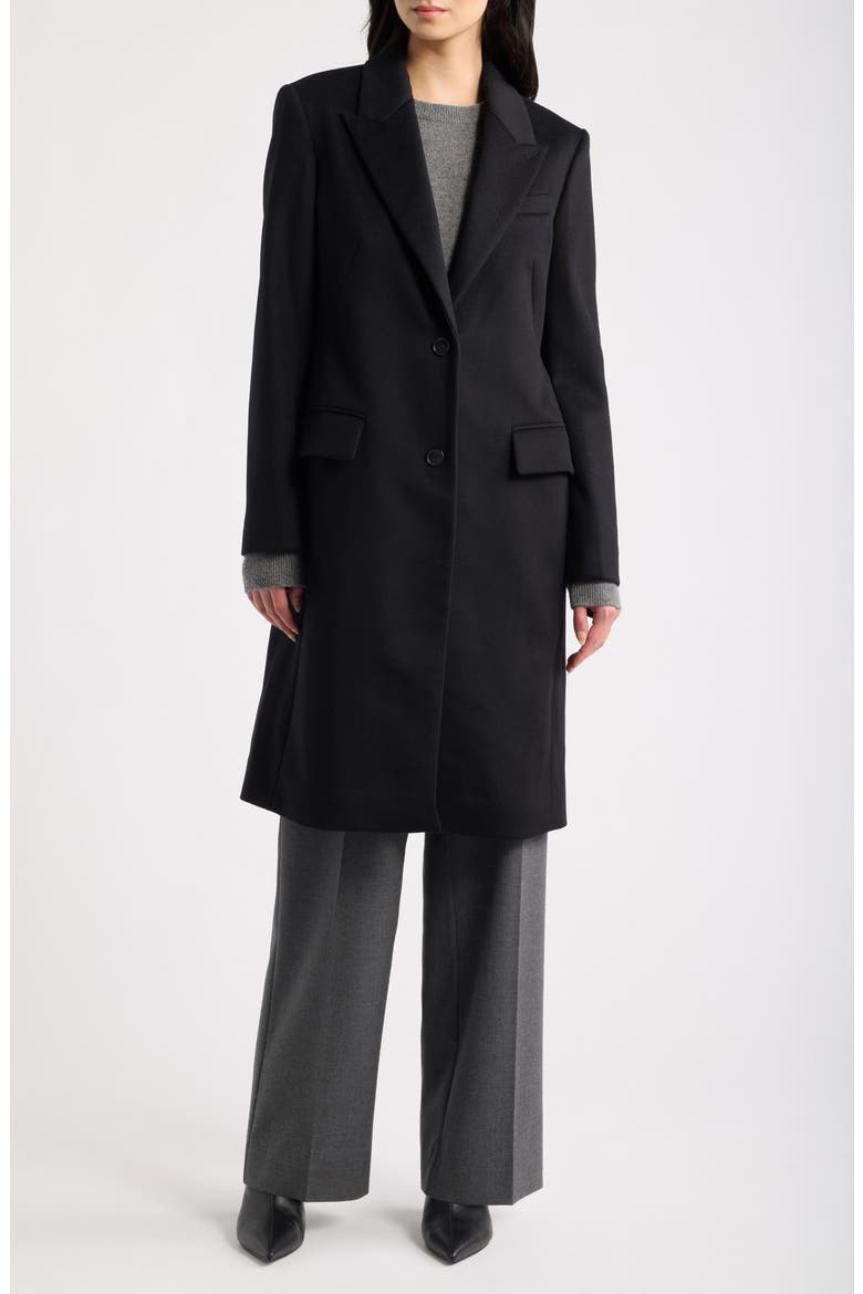 Classic Recycled Wool Coat, Main, color, BLACK