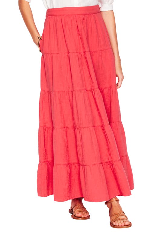 Boden Nadia Tiered Cotton Maxi Skirt In Red