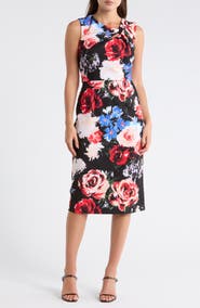Julia Jordan Floral Twist Front A-Line Dress