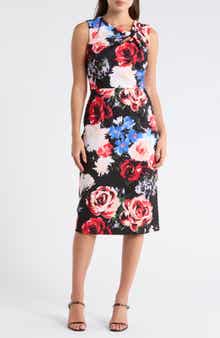 Julia Jordan Floral Twist Front A-Line Dress