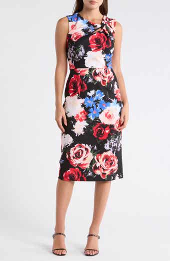 Julia Jordan Floral Twist Front A-Line Dress