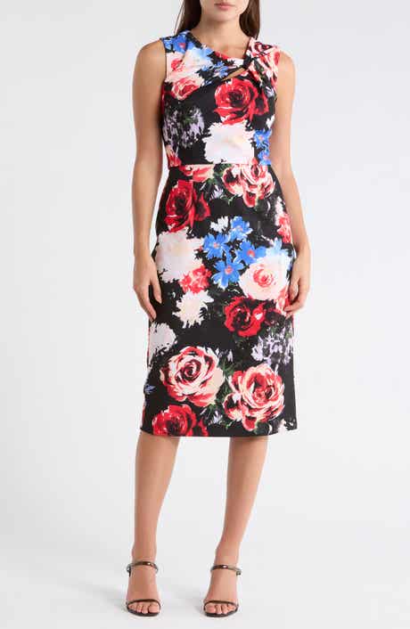 Julia Jordan Floral Twist Front A-Line Dress