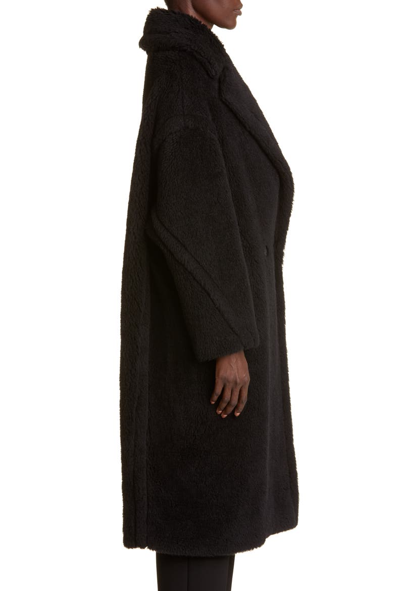 Tedgirl Double Breasted Alpaca Blend Coat, Alternate, color, BLACK